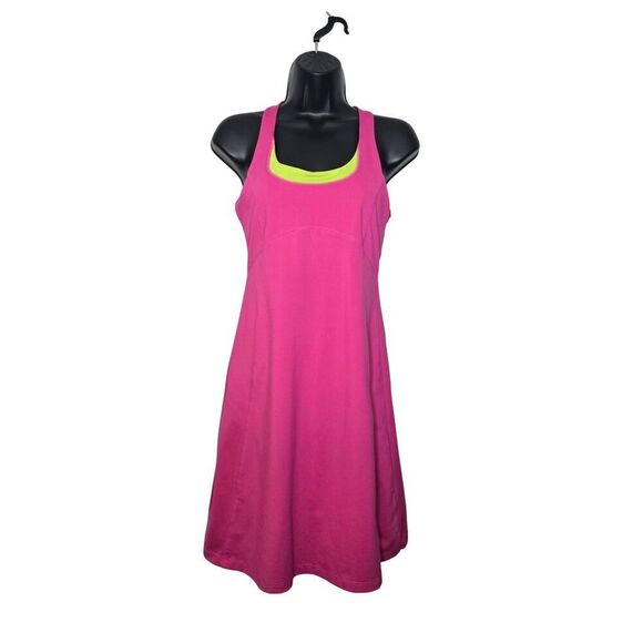 Soybu Dresses & Skirts - Soybu Dress Size Small Pink Built In Bra Cross T- Back Recycled Poly